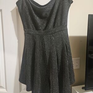 Lucy in the Sky Gray Ribbed A-Line Mini Dress